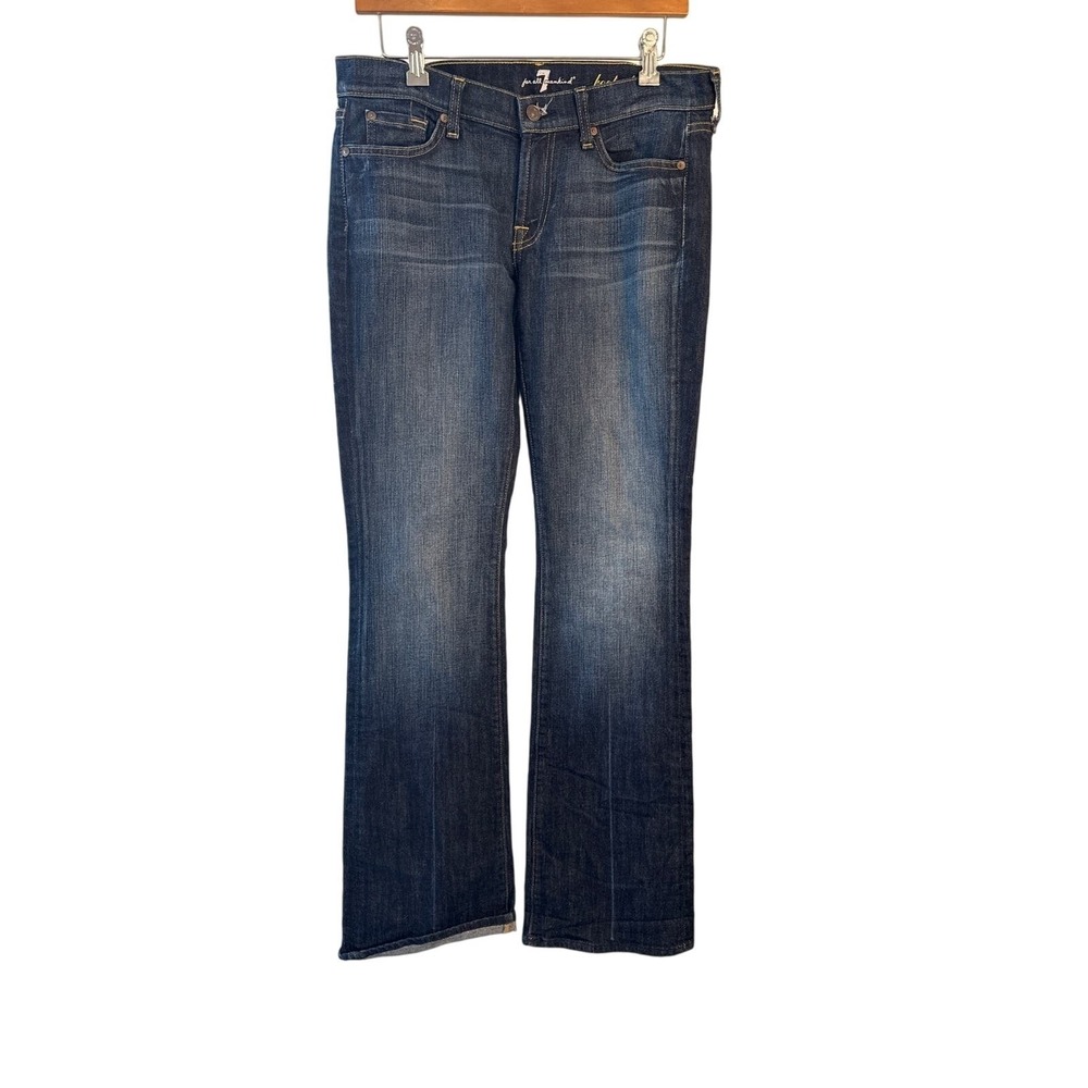 7 For All Mankind Womens Bootcut Jeans Dark Wash Sze 29 AU07542A Squiggle Pocket